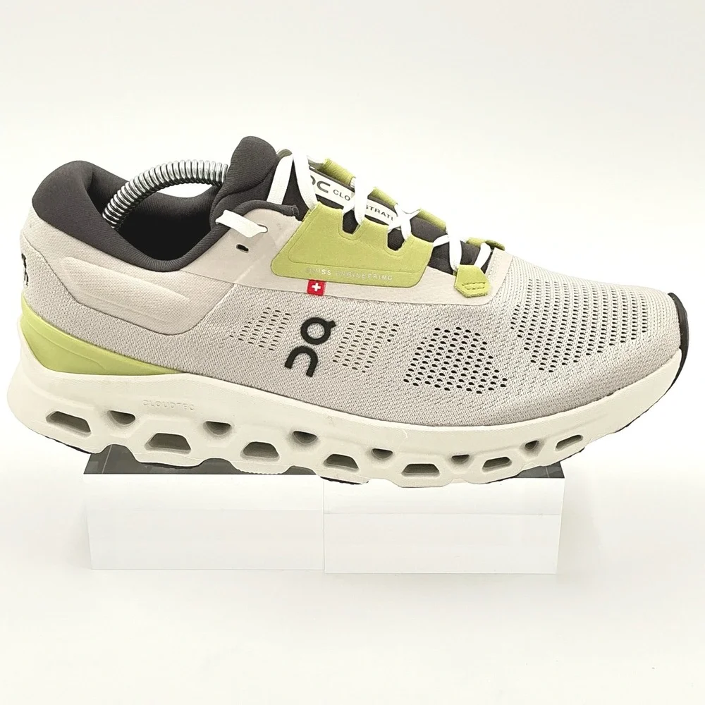 On Running Cloudstratus 3 Womens Size 10 White Lime Road Shoes NEW Sneakers $179